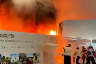incendio-atinge-parte-do-pavilhao-da-cop30,-em-belem